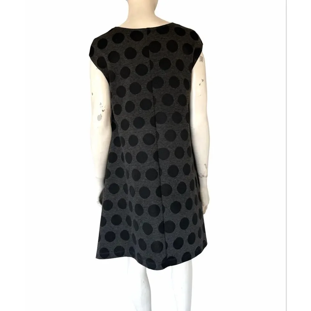 Bryn Walker Polka Dot Midi Dress Flowy Black / gray
